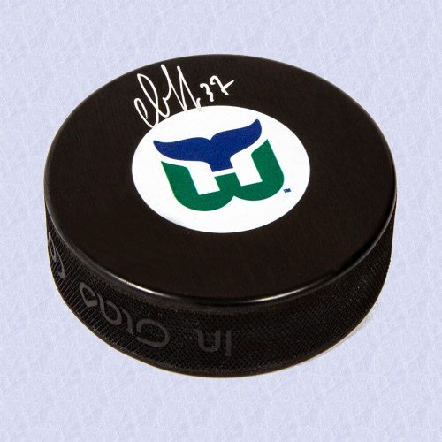 Andrei Svechnikov Hartford Whalers Autographed Retro Logo Hockey Puck