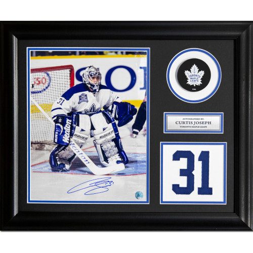 Curtis Joseph Toronto Maple Leafs Signed Franchise Jersey Number 23x19 Frame