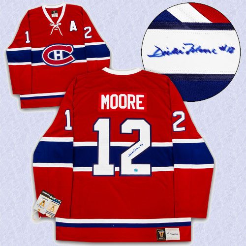 Dickie Moore Montreal Canadians Autographed Fanatics Vintage Hockey Jersey