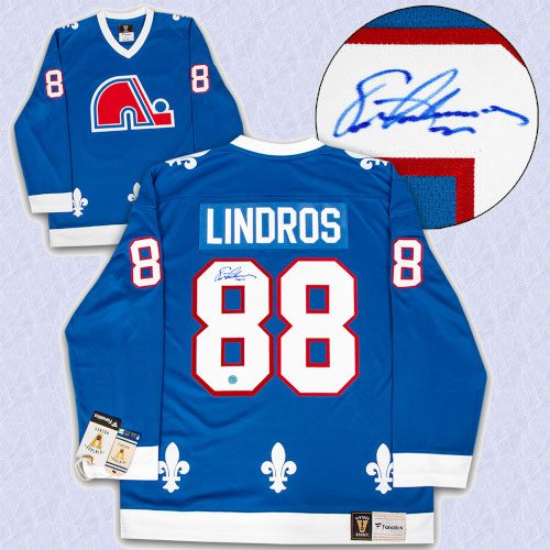 Eric Lindros Quebec Nordiques Autographed Fanatics Vintage Hockey Jersey
