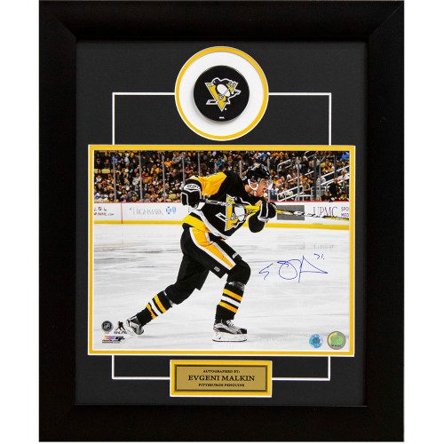 Evgeni Malkin Pittsburgh Penguins Autographed Slap Shot 24x20 Puck Frame