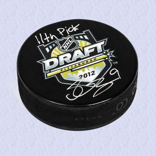 Filip Forsberg 2012 NHL Draft Autographed Hockey Puck with 11th Pick Note