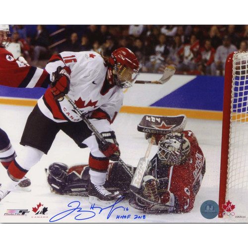 Jayna Hefford Team Canada Autogrpahed 2002 Olympic Gold Goal 8x10 Photo