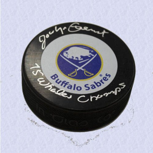 Jocelyn Guevremont Buffalo Sabres Signed Hockey Puck with 75 Whales Champs Note