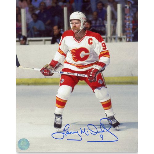 Lanny McDonald Calgary Flames Autographed Saddledome Action 8x10 Photo