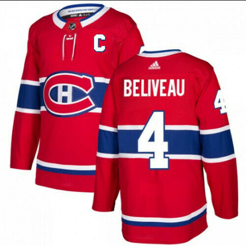 Jean Beliveau Montreal Canadiens Adidas Authentic Home NHL Jersey