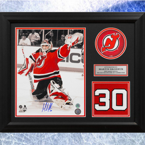 Martin Brodeur Framed New Jersey Devils Autographed Retired Jersey Number 20x24