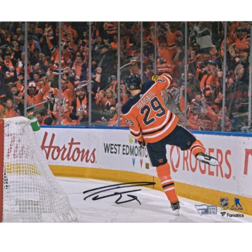 Leon Draisaitl Edmonton Oilers Autographed 8 x 10 Goal Celebration Photo