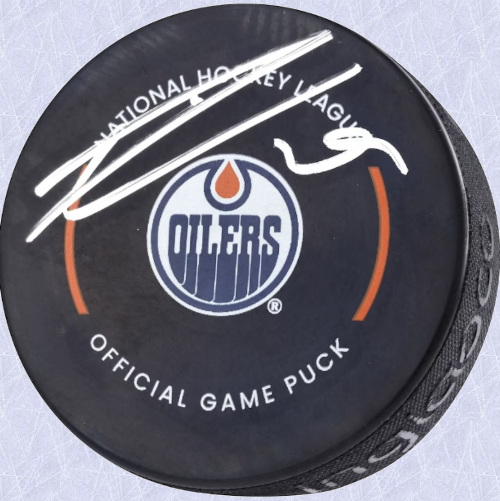Leon Draisaitl Edmonton Oilers Autographed Official Game Puck