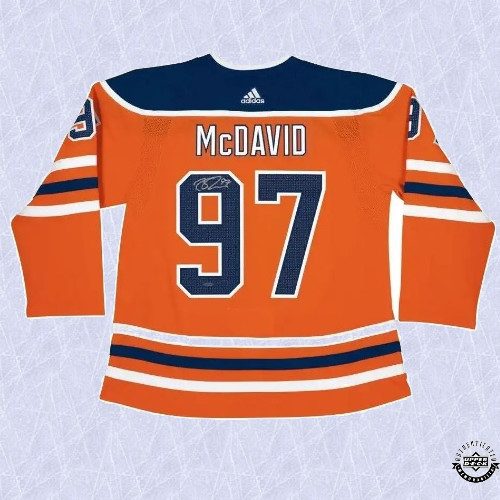 Connor McDavid Autographed Orange Adidas Edmonton Oilers Jersey
