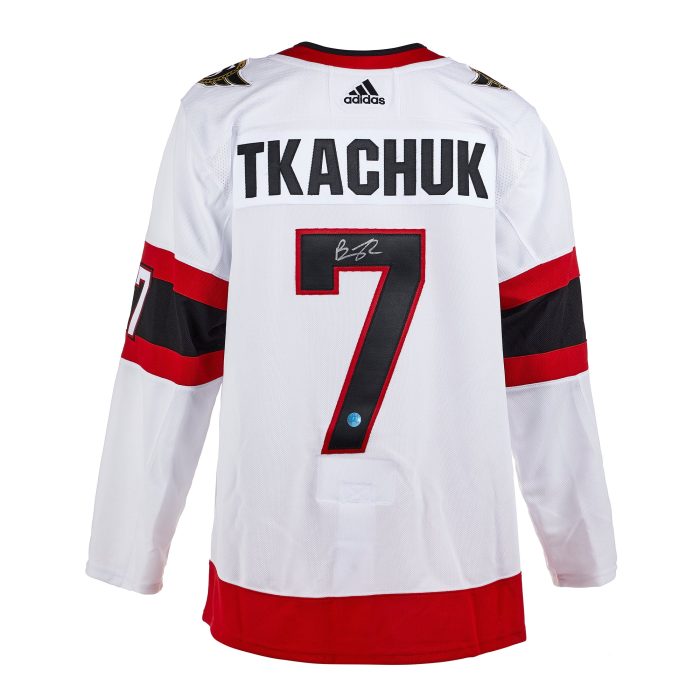 Brady Tkachuk Ottawa Senators Signed White Adidas Jersey