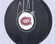 Cole Caufield Montreal Canadiens Autographed Logo Hockey Puck