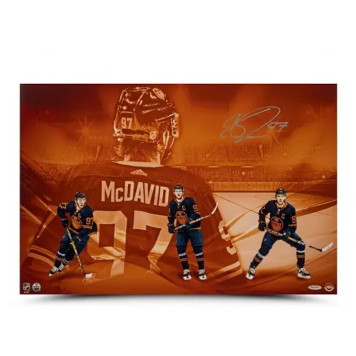 Connor McDavid Autographed “New Look” 16x24 Print
