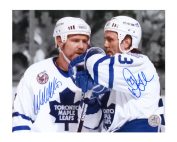 Doug Gilmour & Wendel Clark Dual Signed Toronto Maple Leafs 8x10 Photo