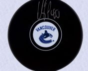 Elias Pettersson Vancouver Canucks Autographed Logo Puck