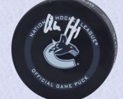 Quinn Hughes Vancouver Canucks Autographed Game Model Puck