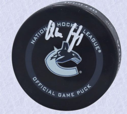 Quinn Hughes Vancouver Canucks Autographed Game Model Puck