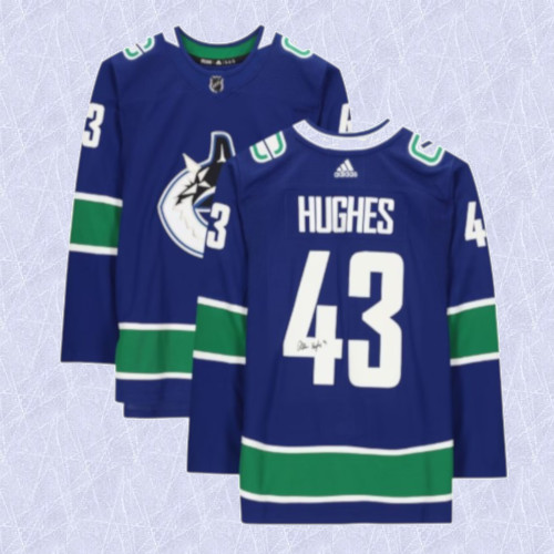 Quinn Hughes Vancouver Canucks Autographed Adidas Home Jersey