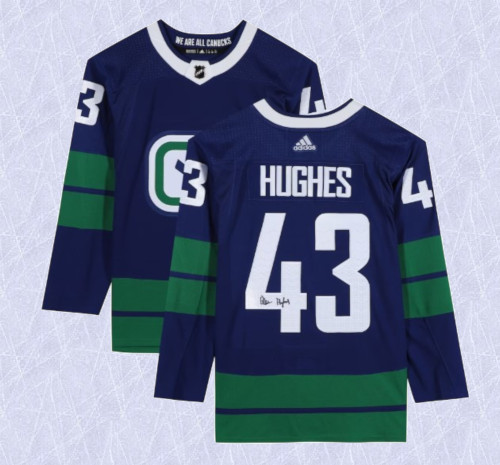 Quinn Hughes Vancouver Canucks Autographed Adidas Alternate Jersey