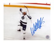 Wendel Clark Autographed Toronto Maple Leafs Goal Celebration 8x10 Photo
