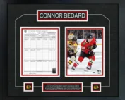 Connor Bedard Framed First Goal Scoresheet Collage