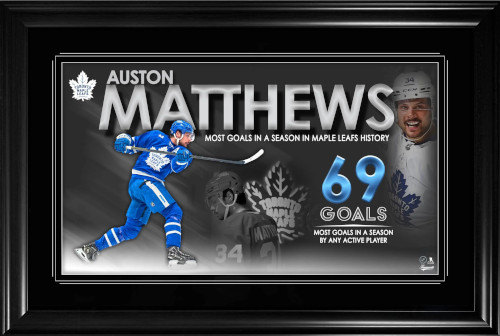 Auston Matthews Toronto Maple Leafs Framed 69 Goal Collage Auction