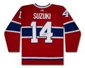 Nick Suzuki Autographed Red Adidas Montreal Canadiens Jersey Auction