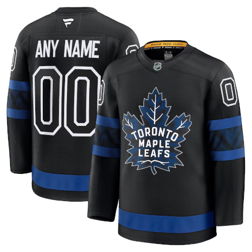 Toronto Maple Leafs Fanatics Black Alternate Premium Jersey Any Name and Number